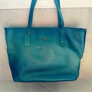 Aquamarine Coach Shoulder Bag